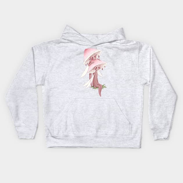 Bleeding fairy Helmet Mushrooms Kids Hoodie by fairydropart